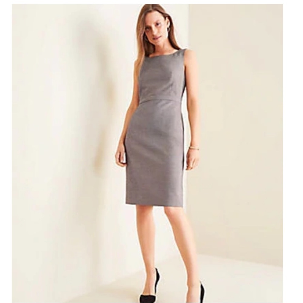 NWT Ann Taylor Scoop Neck Sheath Dress in Birdseye